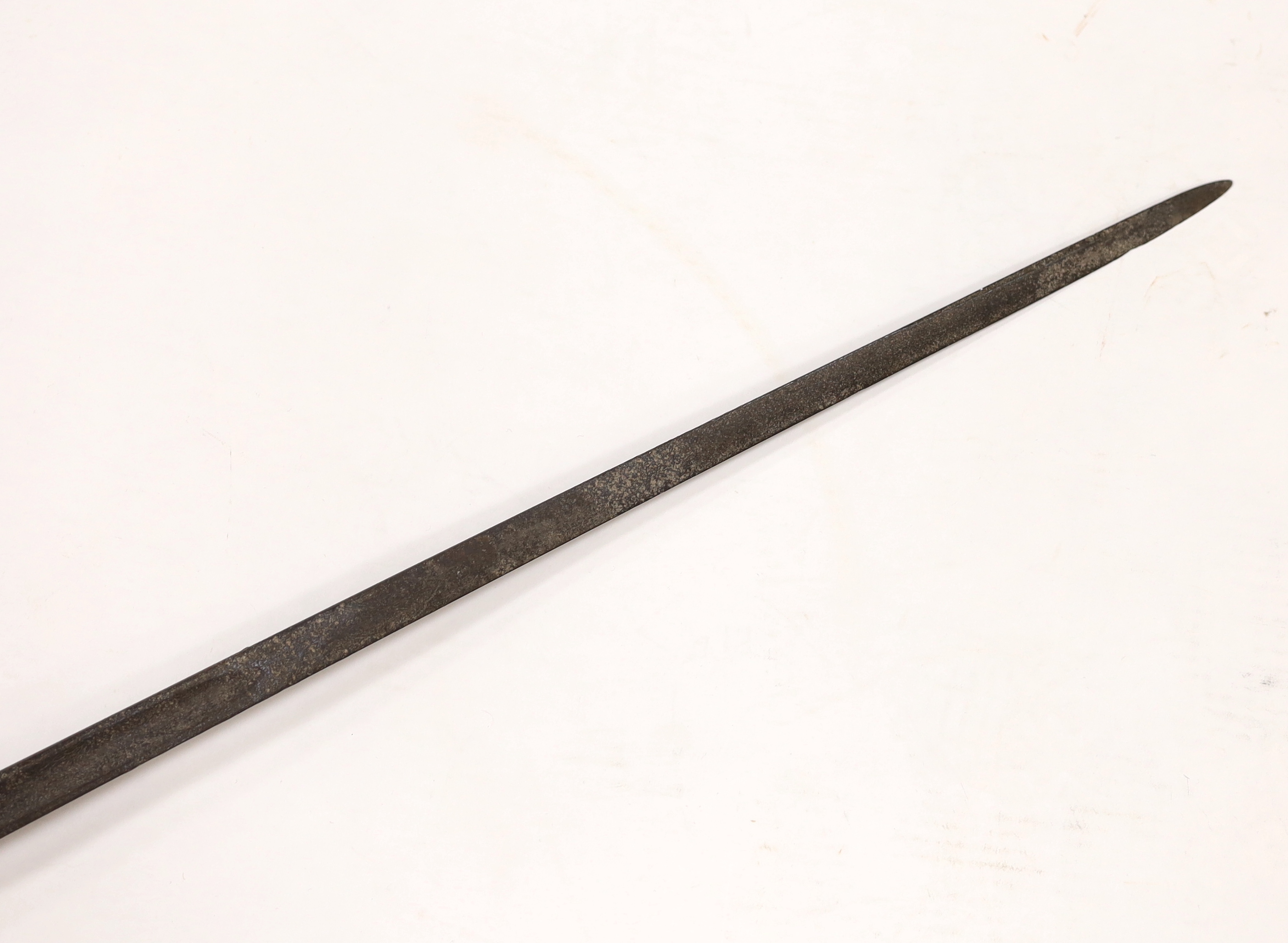 A World War I artillery officer’s sword with nickel guard, blade 82cm